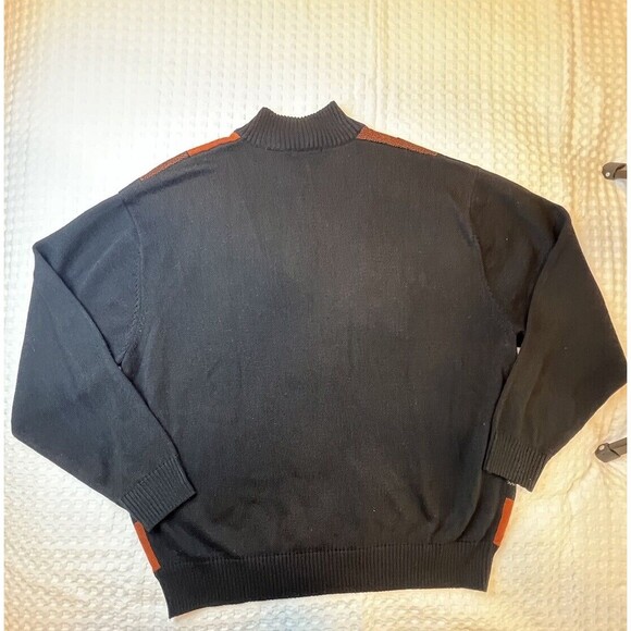 Cellini Collezione Men's XL Pullover Sweater Brown Wool Blend 90s 1/4 Zip - Picture 5 of 5